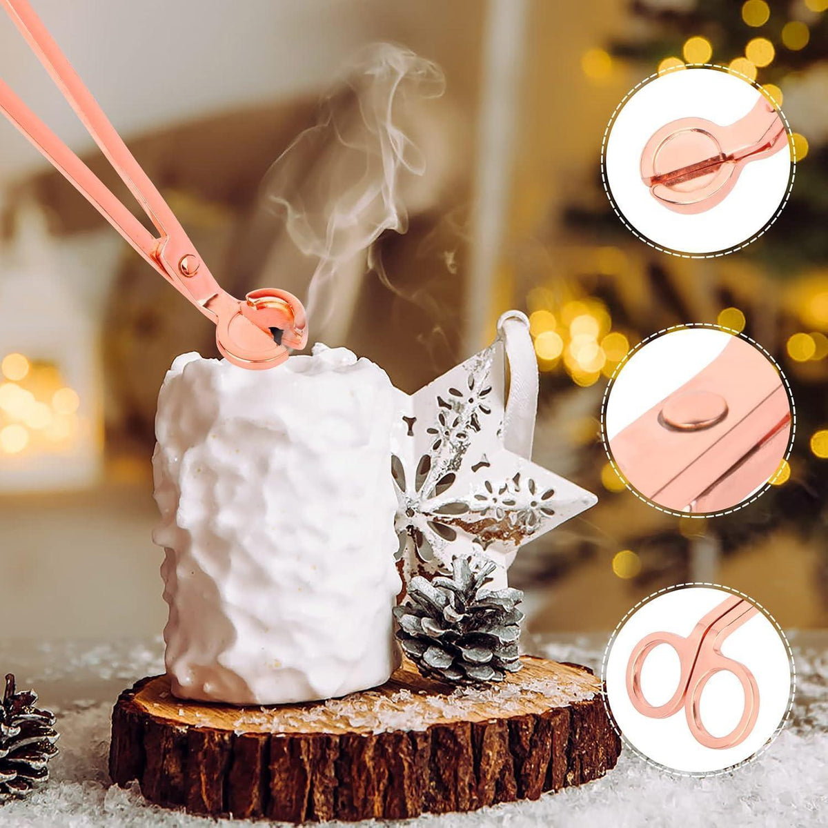 Kerzenzubehör Set 3-in-1 Rosé Gold