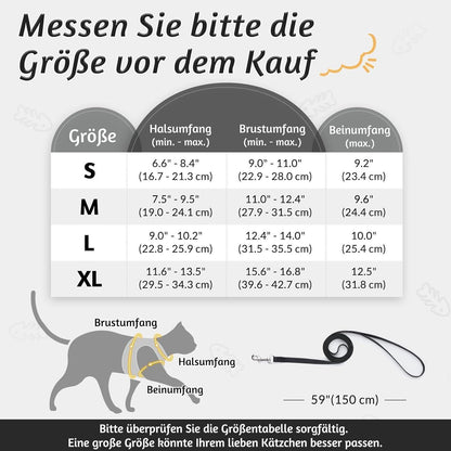 rabbitgoo Katzengeschirr mit Leine Ausbruchsicher und