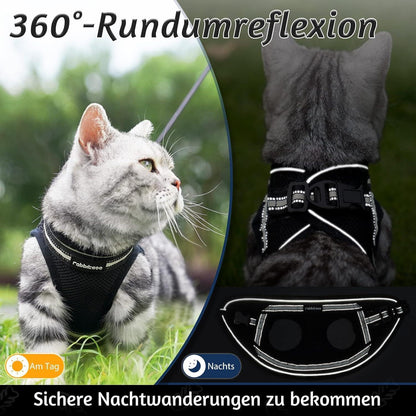 rabbitgoo Katzengeschirr mit Leine Ausbruchsicher und