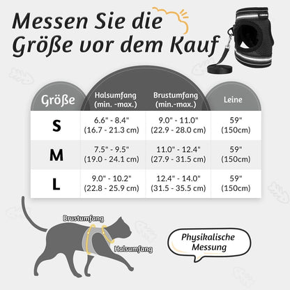 rabbitgoo Katzengeschirr mit Leine Ausbruchsicher und