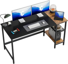 Schreibtisch Computertisch 140x60cm Stahlgestell Schwarz Vintagebraun