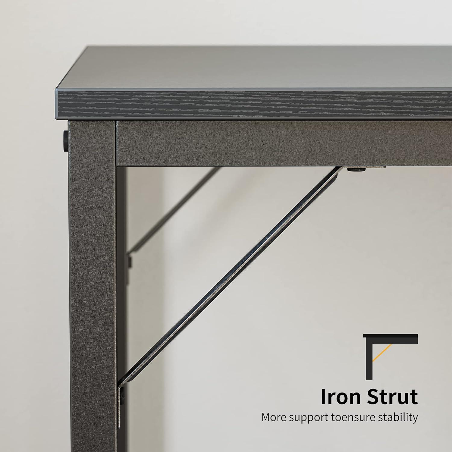 Schreibtisch Computertisch 140x60 cm Stahlgestell Schwarz Vintagebraun