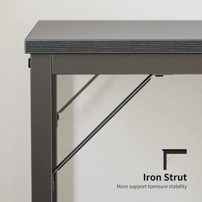 Schreibtisch Computertisch 140x60 cm Stahlgestell Schwarz Vintagebraun