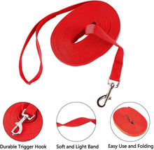 Schleppleine Nylon Hundeleine Trainingsleine D-Karabiner 3m Rot