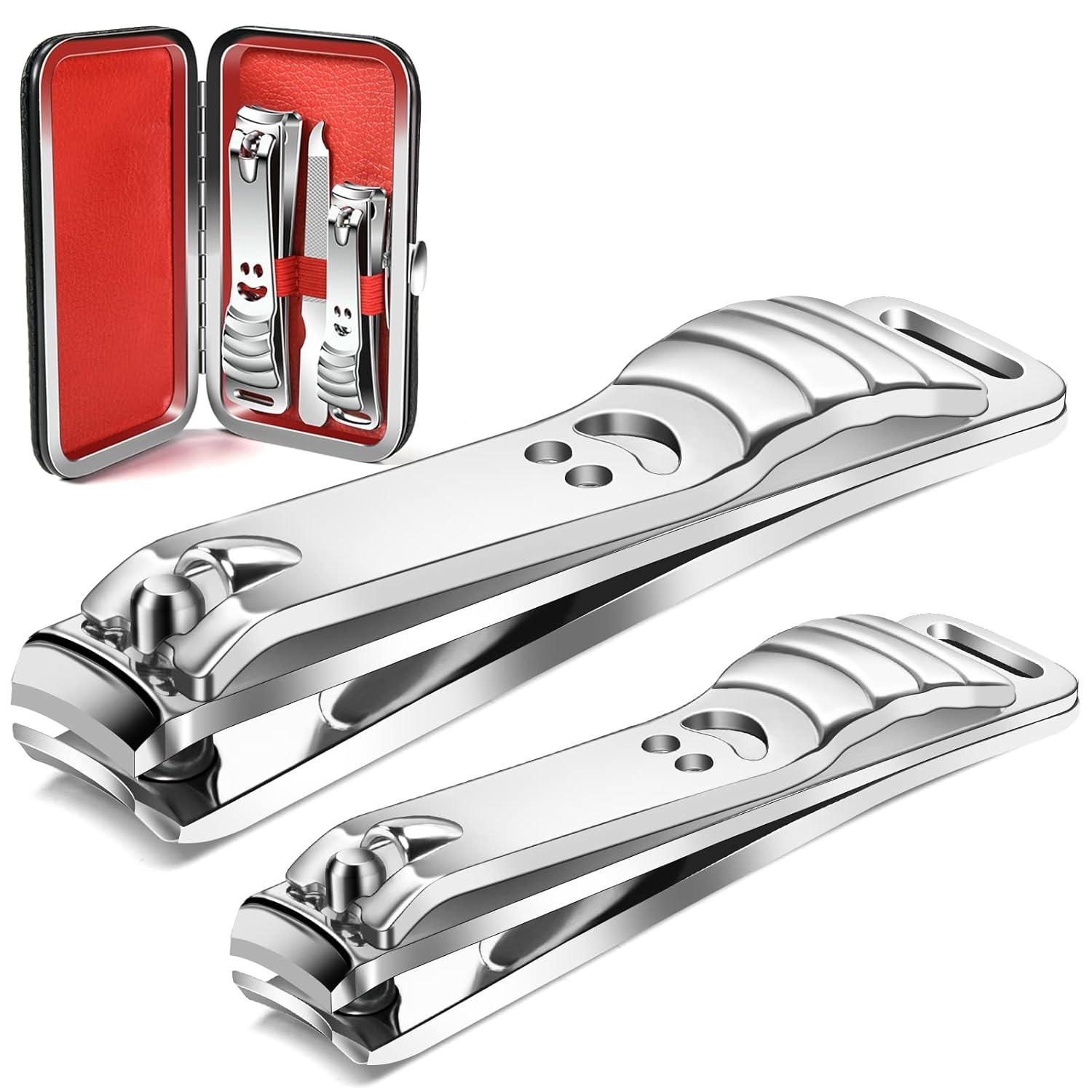 Nagelknipser Set Edelstahl mit Nagelfeile Büchse 2er Pack