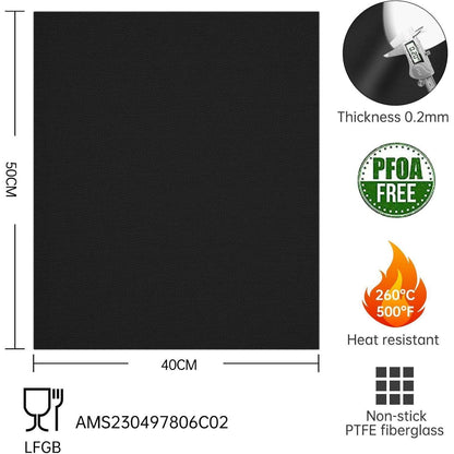 XL Grillmatte für Gasgrill Holzkohle 4er Set 50x40cm Teflon