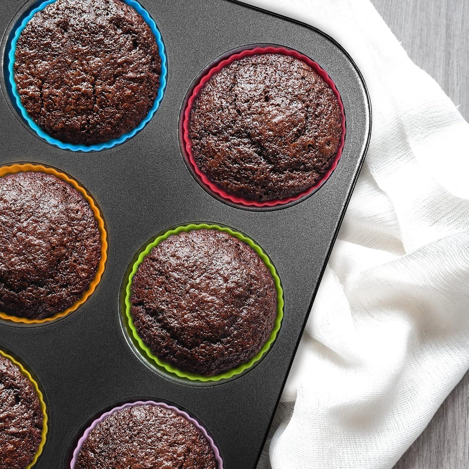 Silikon Backform 12 Mini Muffins Antihaftbeschichtung - Brownies, Puding
