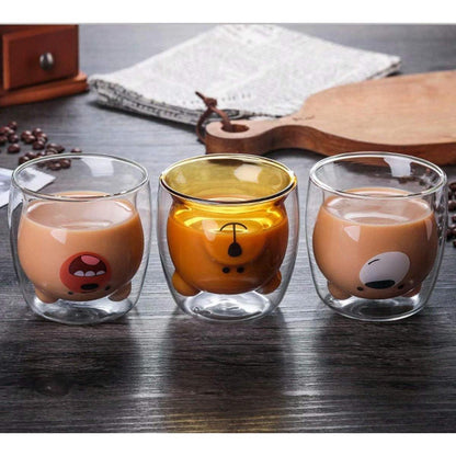 Süße Bär Glastasse Kaffeegläser Bärmotiv Isolierglas 250ml