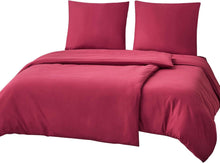 Bettwäsche 135x200 4-teilig Rot Mikrofaser Reißverschluss