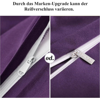 Bettwäsche Set 200x220 Lila Mikrofaser Weich & Bügelfrei
