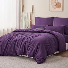 Bettwäsche Set 200x220 Lila Mikrofaser Weich & Bügelfrei