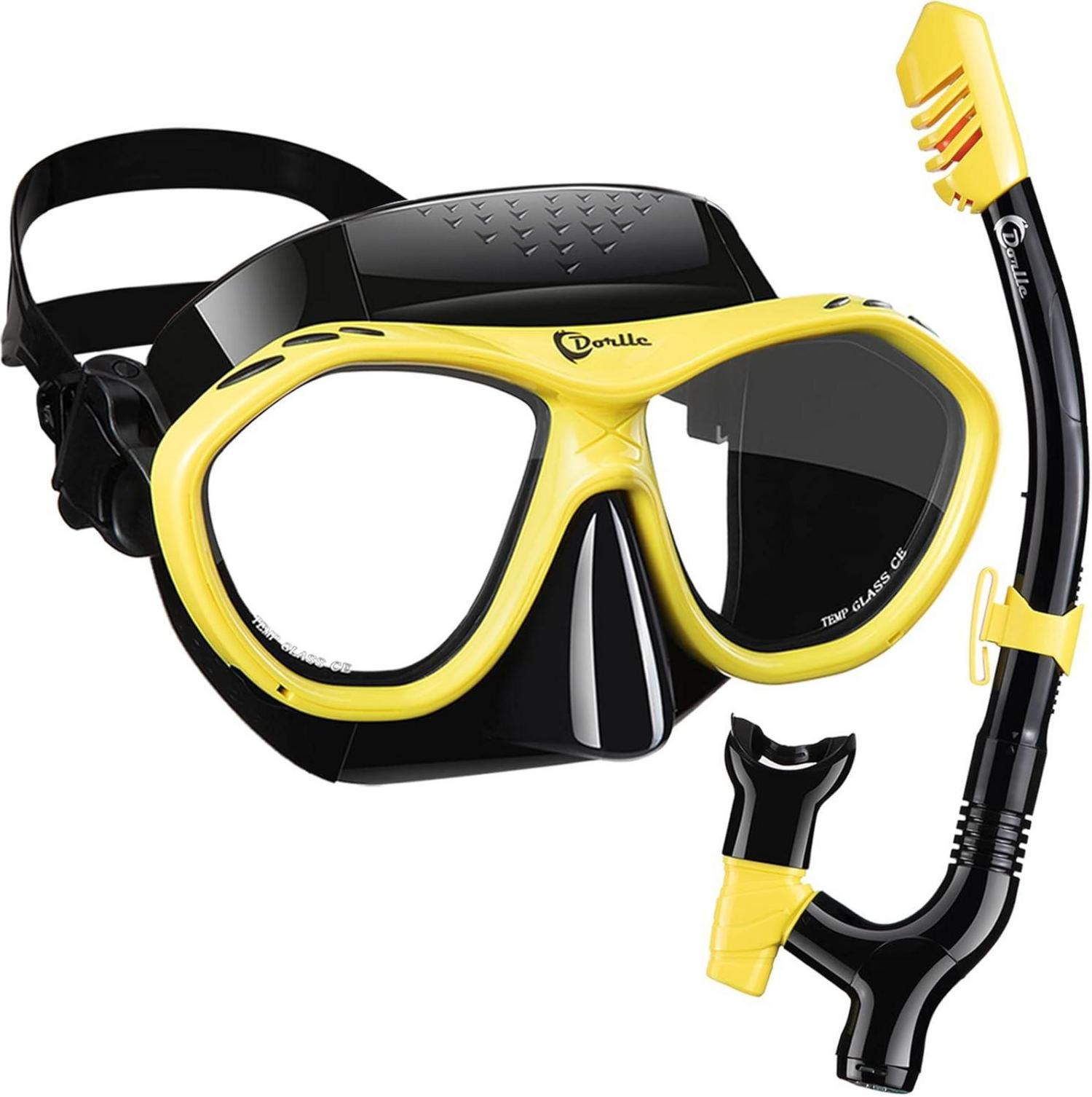 Schnorchelset mit Taucherbrille 3-Kanal Dry Schnorchel Anti-Fog Glass