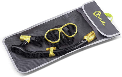 Premium Schnorchelset Tauchmaske Erwachsene Anti-Fog 3-Kanal, Gehärtetes Glas