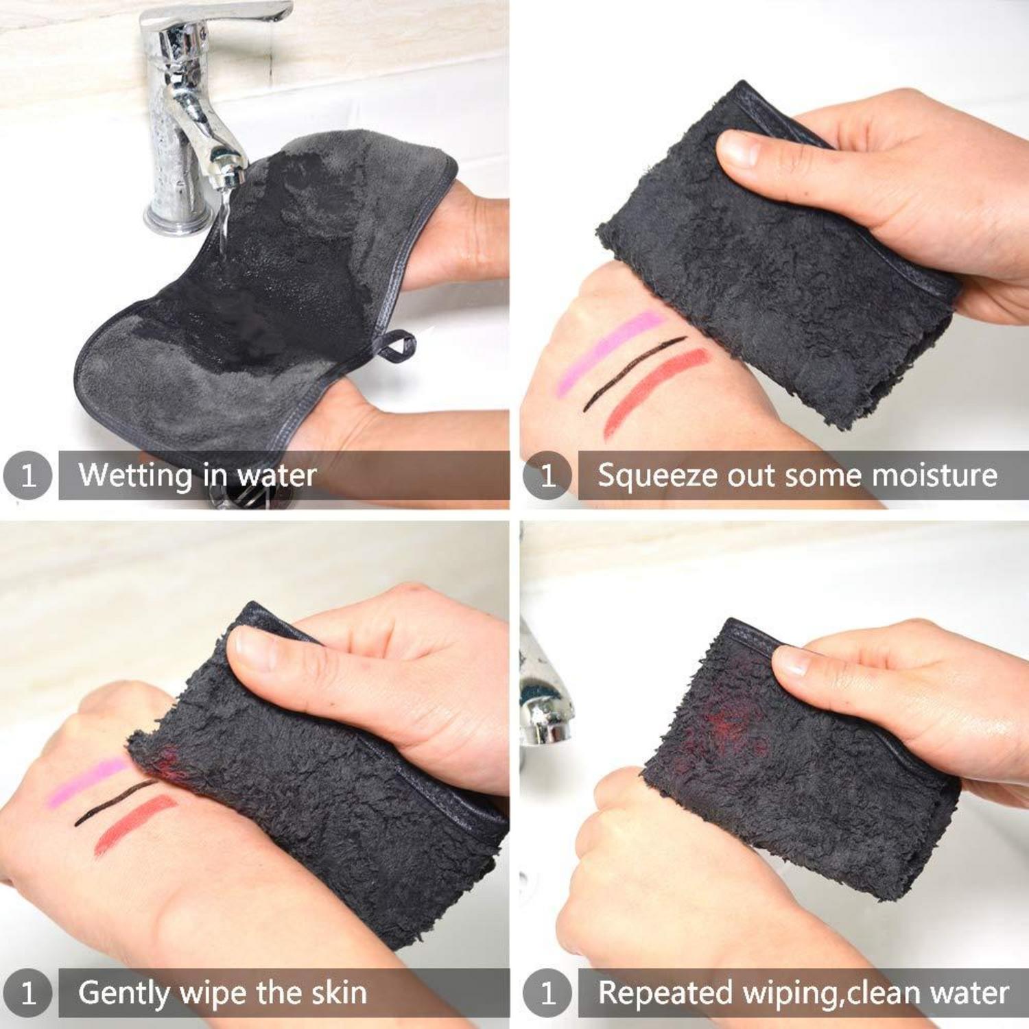 6er Pack Microfaser Waschlappen Make-up Entferner 15x30cm