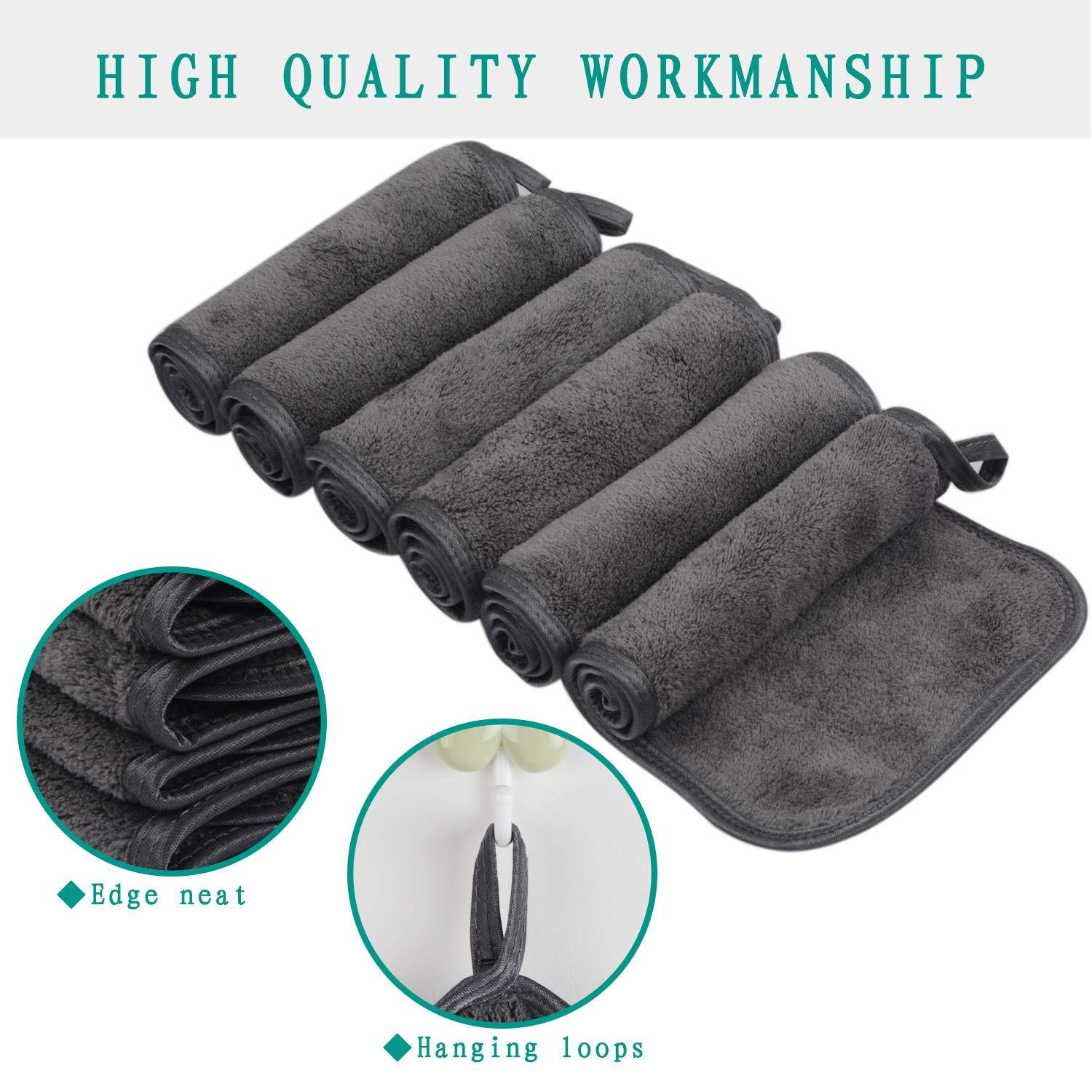 Make-up Entferner Tuch 6er Pack 15x30cm Dunkelgrau - Waschbar & Wiederverwendbar