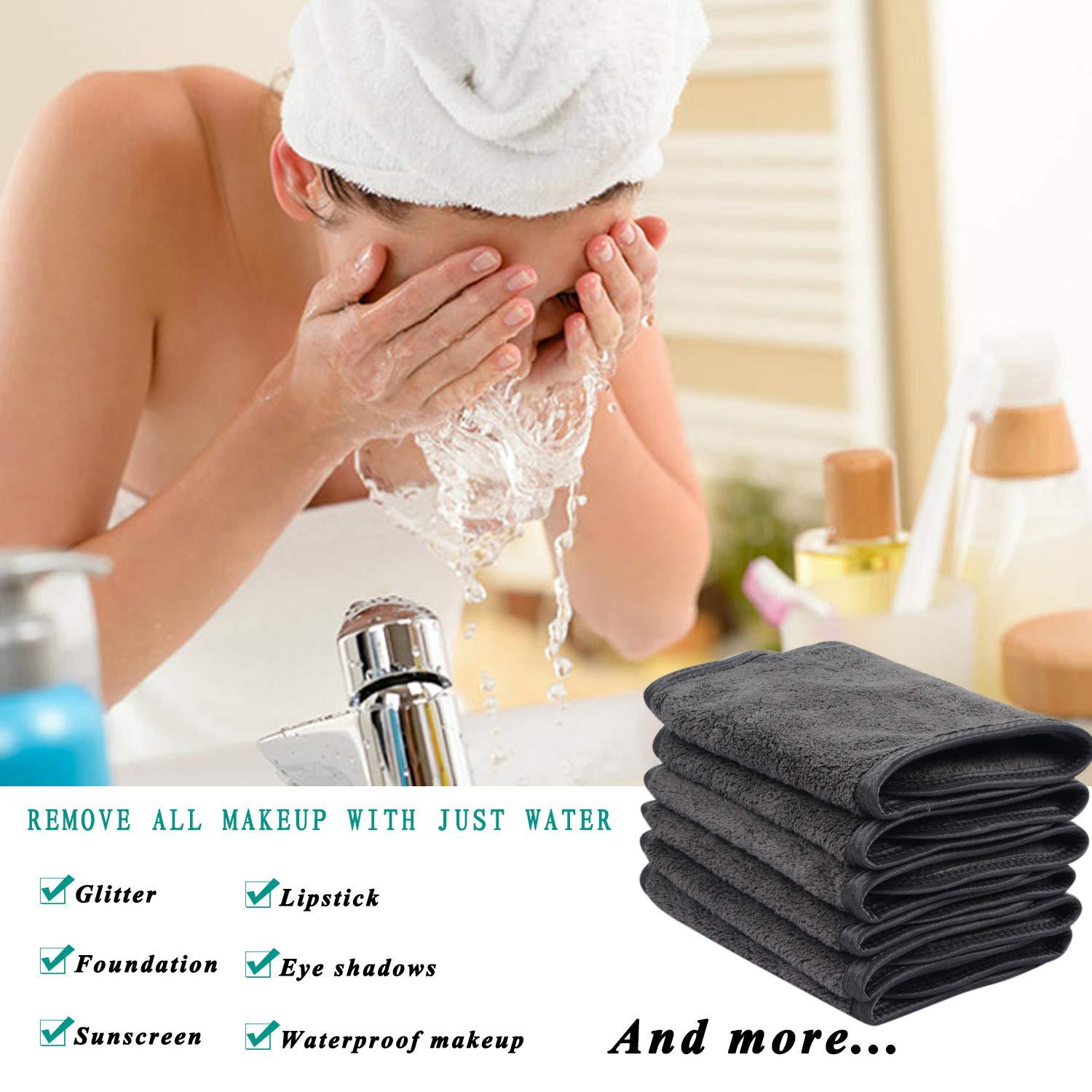 Microfaser Waschlappen 15x30cm Make-up Entferner 6er Pack - Dunkelgrau