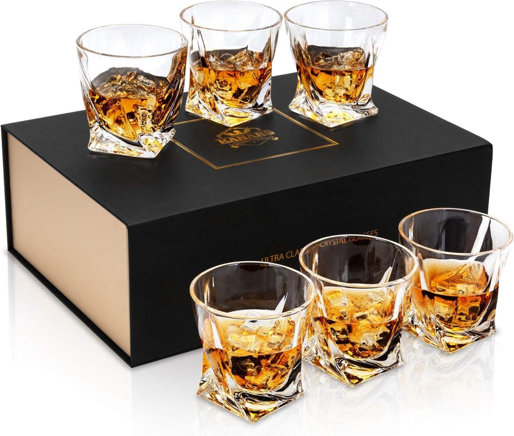 Whiskey Gläser Set Kristallglas 6-teilig luxuriöses Geschenk 300 ml