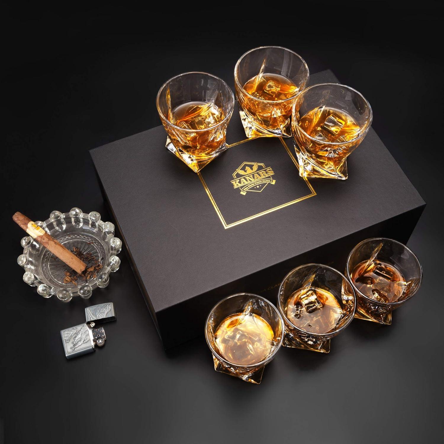 Whiskey Gläser Set Kristallglas 6-teiliges Geschenk 300 ml Luxus Brillanter Genuss