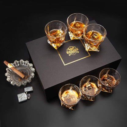 Whiskey Gläser Set Kristallglas 6-teiliges Geschenk 300 ml Luxus Brillanter Genuss