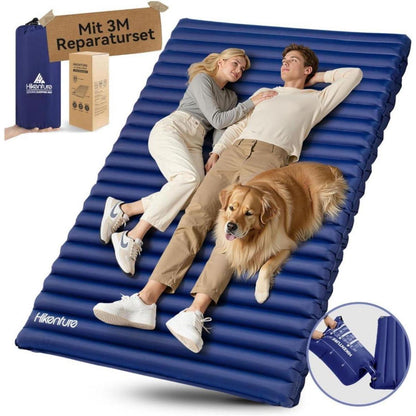Aufblasbare Doppel Isomatte Ultraleicht 140x200cm Navyblau