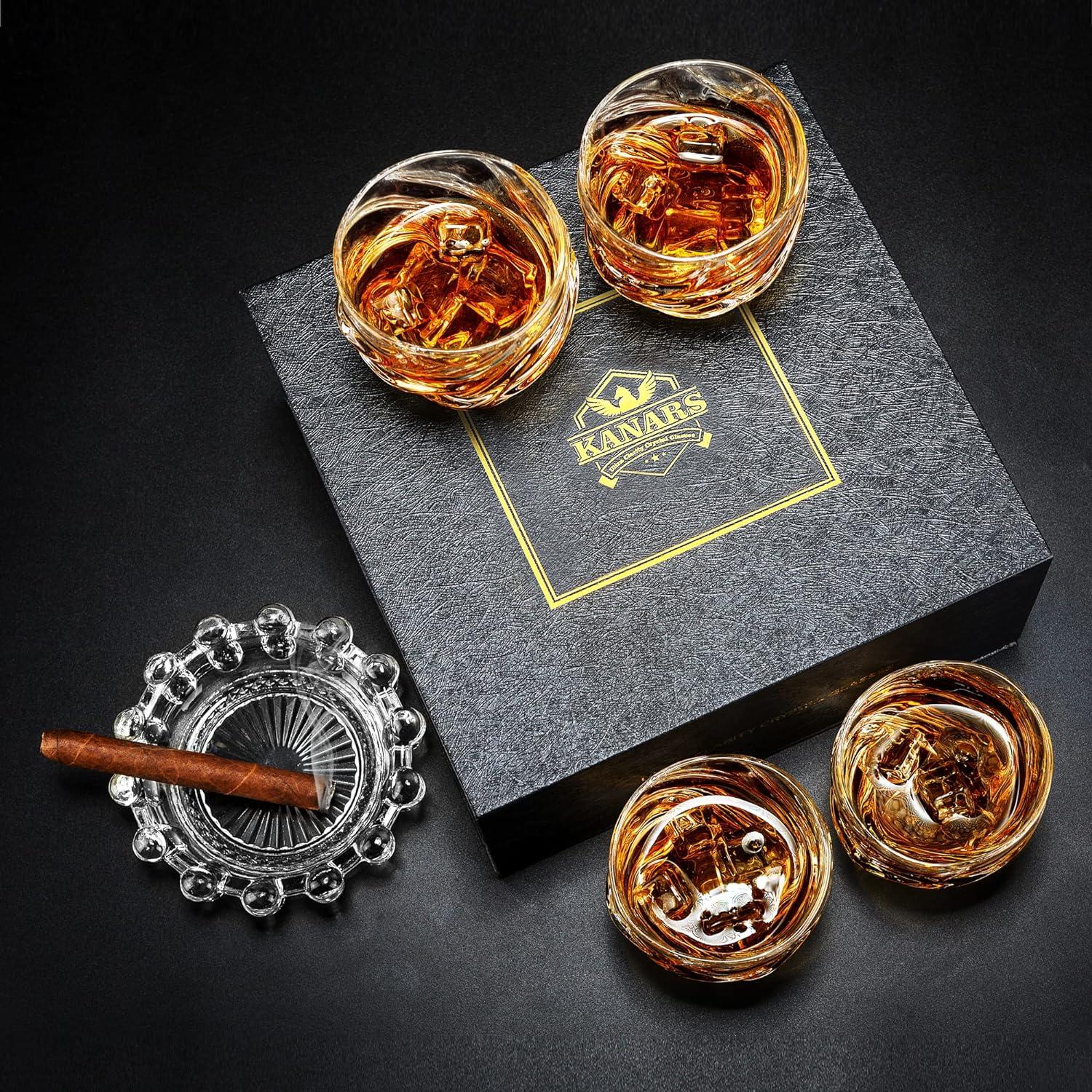 Whisky Gläser Bleifrei Kristallglas 4-teilig 260ml Luxus Geschenk
