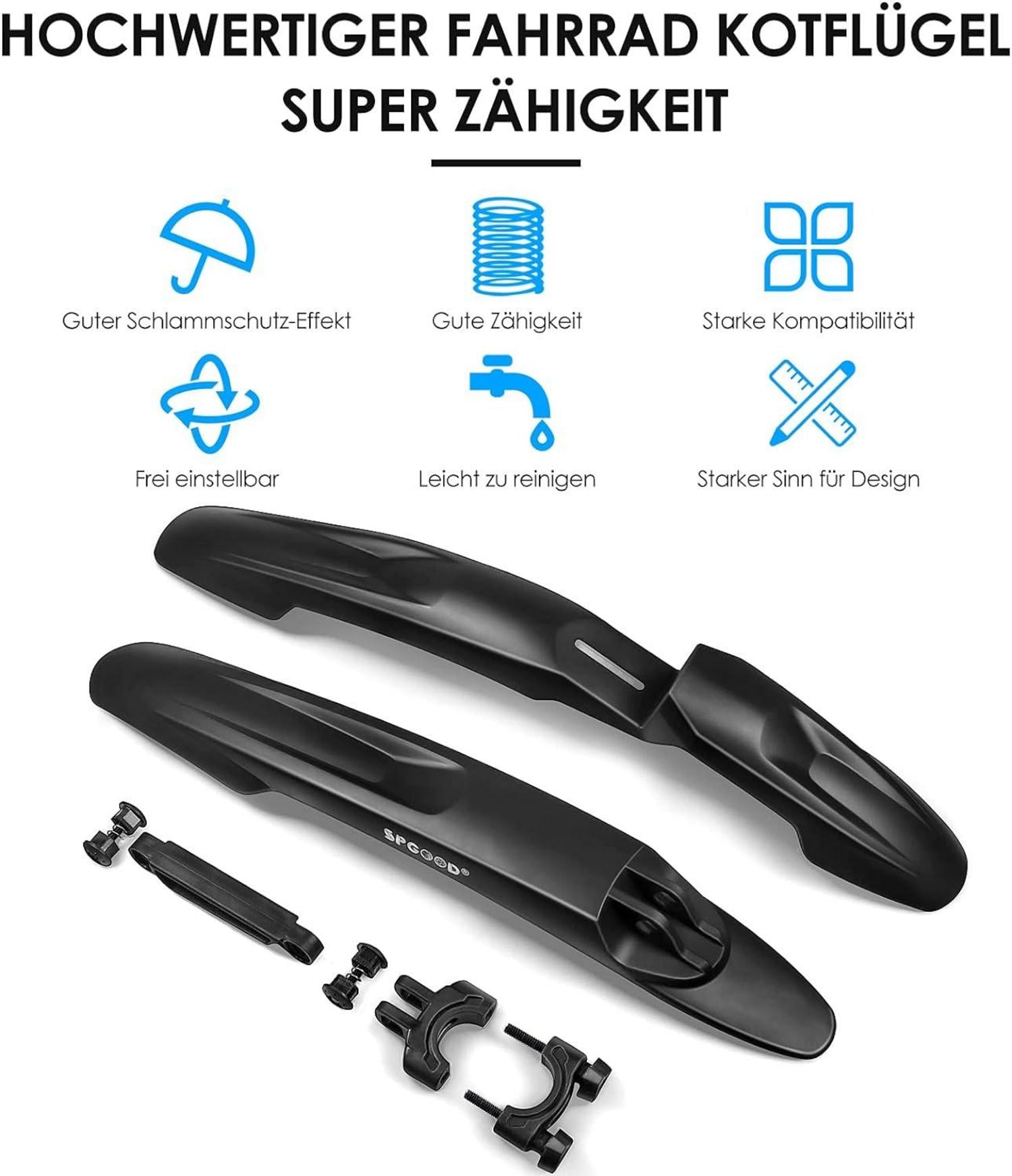 Fahrrad Schutzblech Set Universal 24-29 Zoll Schnellmontage