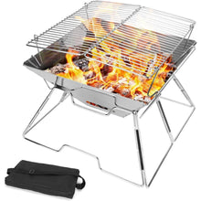 Odoland Tragbarer BBQ Campinggrill Feuerstelle 304 Edelstahl