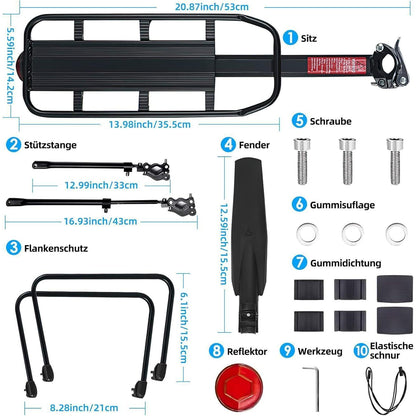 Fahrrad Gepäckträger Set 24-29 Zoll Universal
