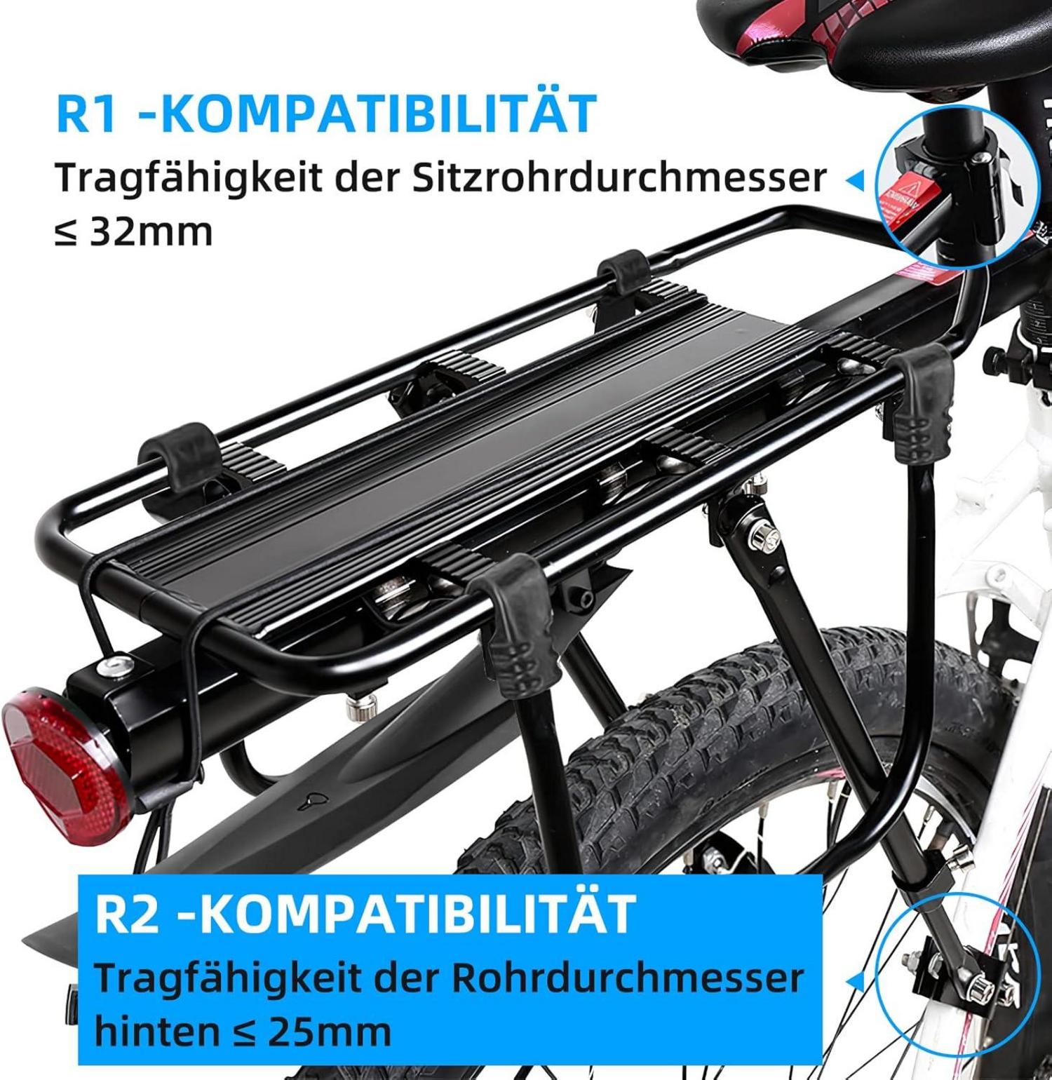 Fahrrad Gepäckträger Set 24-29 Zoll Universal Aluminiumlegierung mit Reflektor und Schnellverschluss