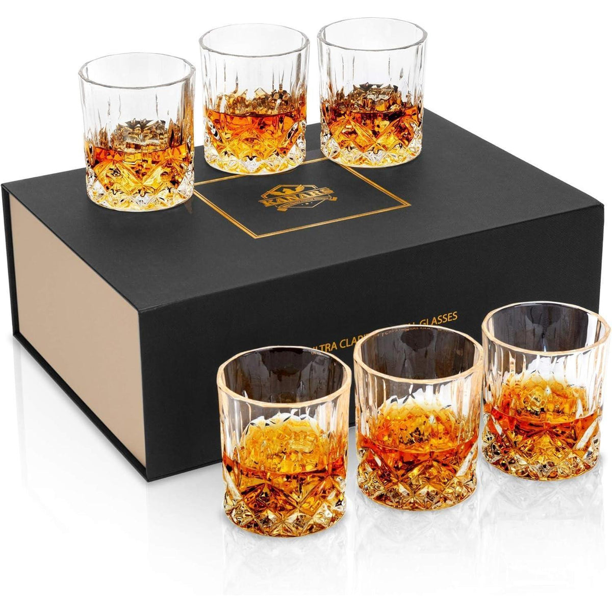 Whiskygläser Kristall 6er Set 300ml Bleifrei Luxus Geschenk
