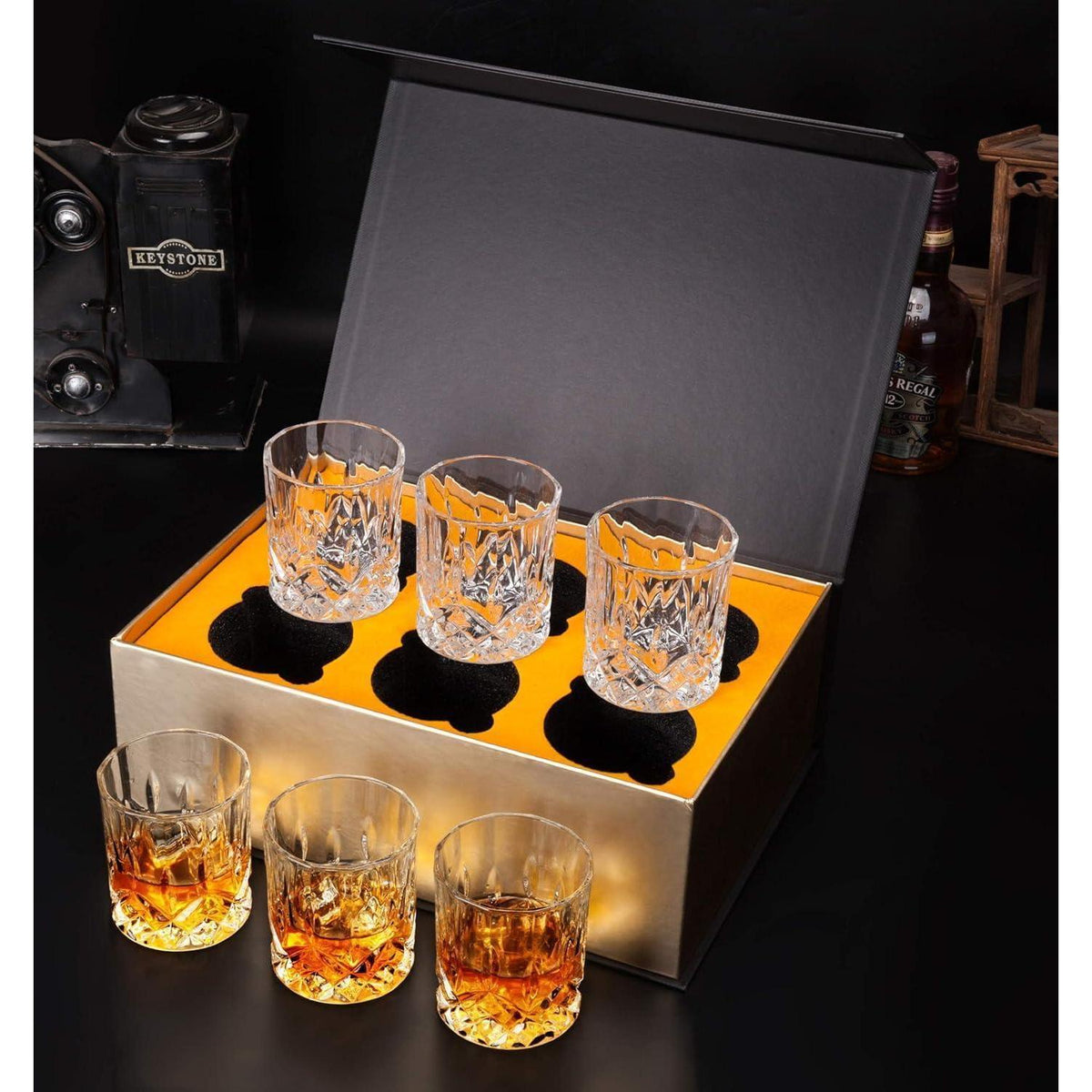 Whiskygläser Kristall 6er Set 300ml Bleifrei Luxus Geschenk