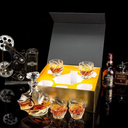 Whisky Karaffe Set mit Gläsern 750ml Dekanter 5-teilig