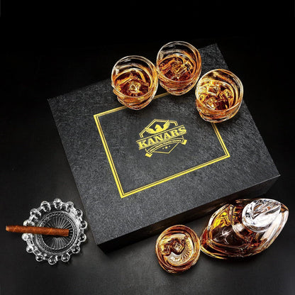 Whisky Karaffe Set mit Gläsern 750ml Dekanter 5-teilig