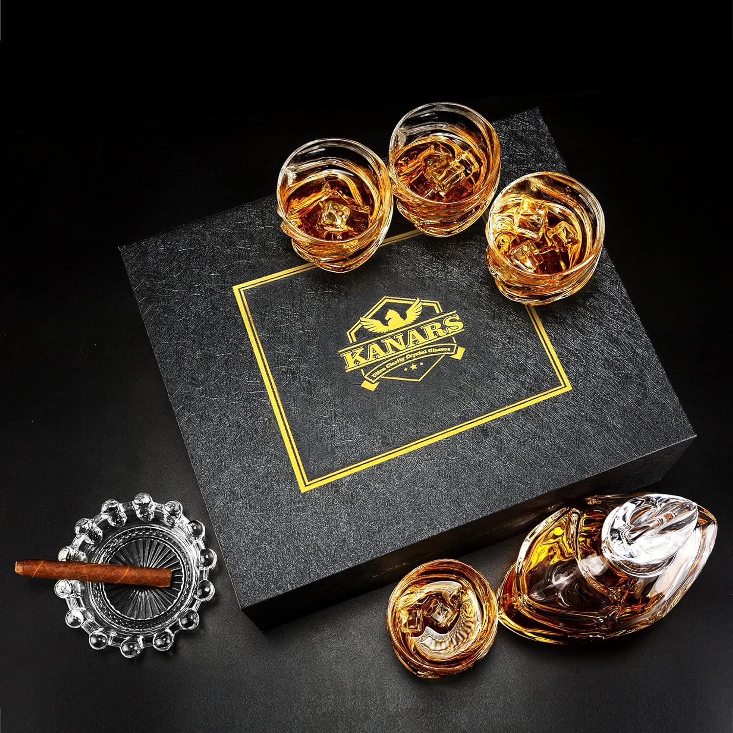 Whisky Karaffe und Gläser Set 750 ml 5-teilig transparentKristallglas