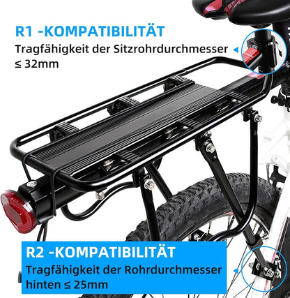 Fahrrad Gepäckträger Set für Mountainbikes 24-29 Zoll, Aluminiumlegierung, mit Reflektor & Schnellverschluss