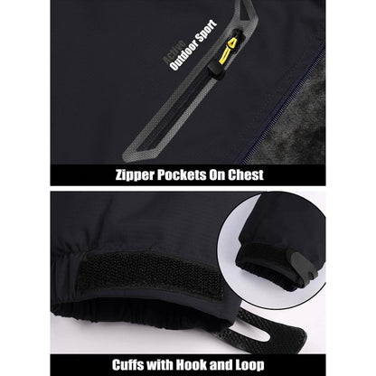 Herren Winterjacke Warm Gefüttert Wasserdicht Skijacke Schwarz S