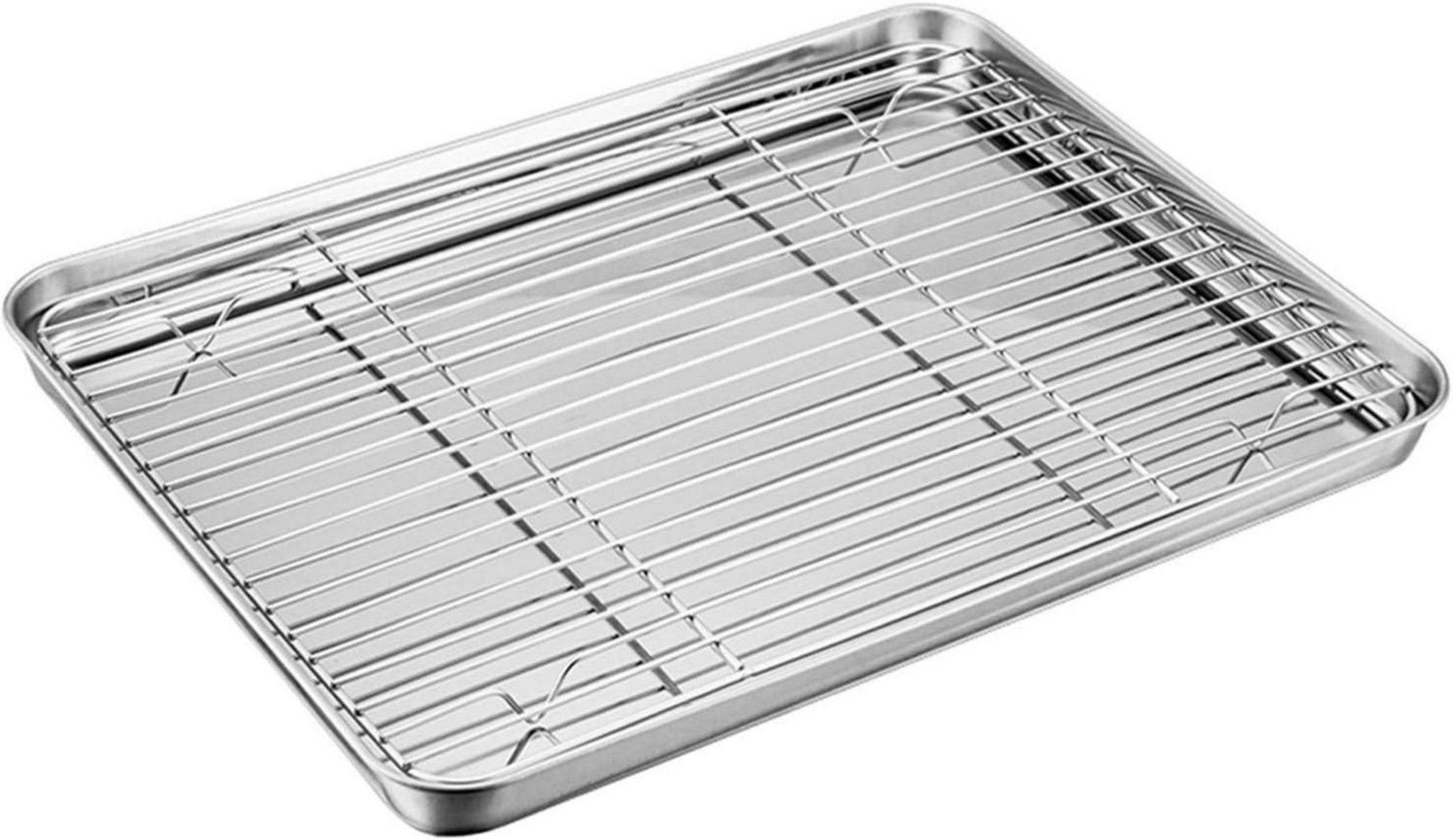 TEAMFAR Edelstahl Backblech mit Abkühlgitter, Ofenform und