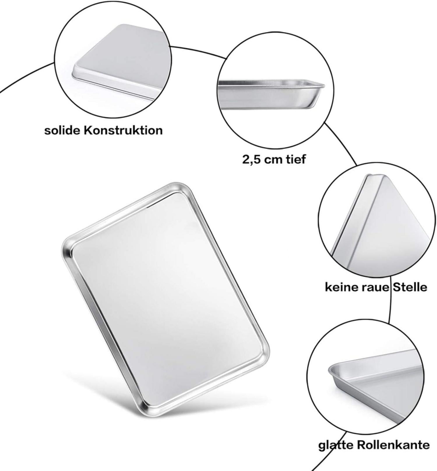 TEAMFAR Edelstahl Backblech mit Abkühlgitter, Ofenform und