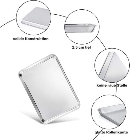 TEAMFAR Edelstahl Backblech mit Abkühlgitter, Ofenform und