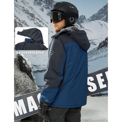 Winterjacke Herren Warm Gefüttert Wasserdicht Skijacke XL