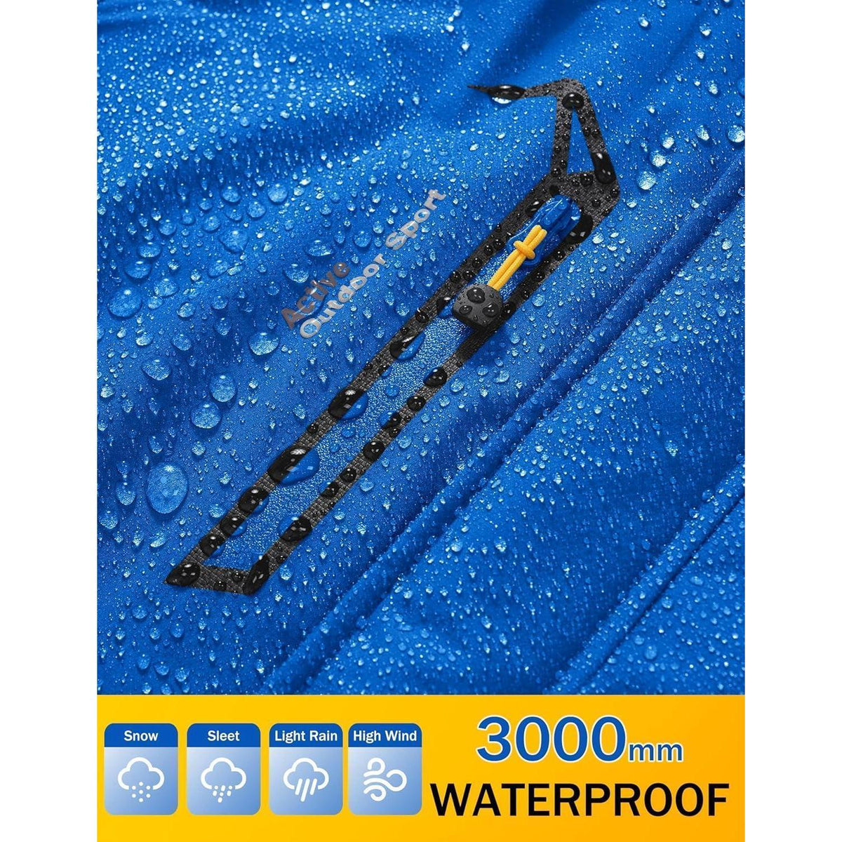 Herren Winterjacke Warm Gefüttert Wasserdicht Skijacke Blau 3XL