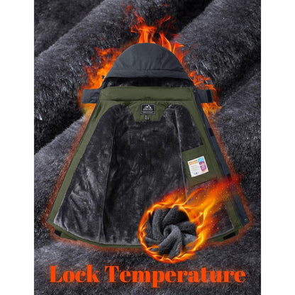 Herren Winterjacke Warm Gefüttert Wasserdicht Skijacke