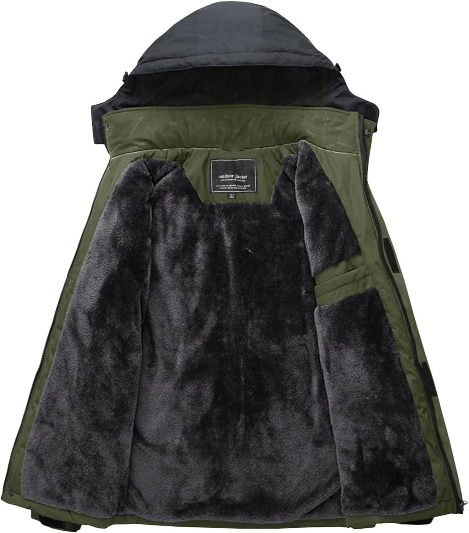 Herren Winterjacke Warm Gefüttert Wasserdicht Skijacke