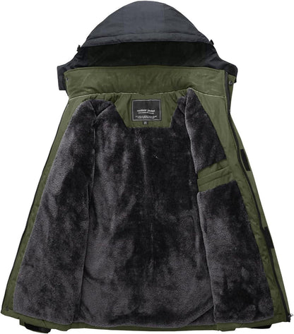 Herren Winterjacke Warm Gefüttert Wasserdicht Skijacke