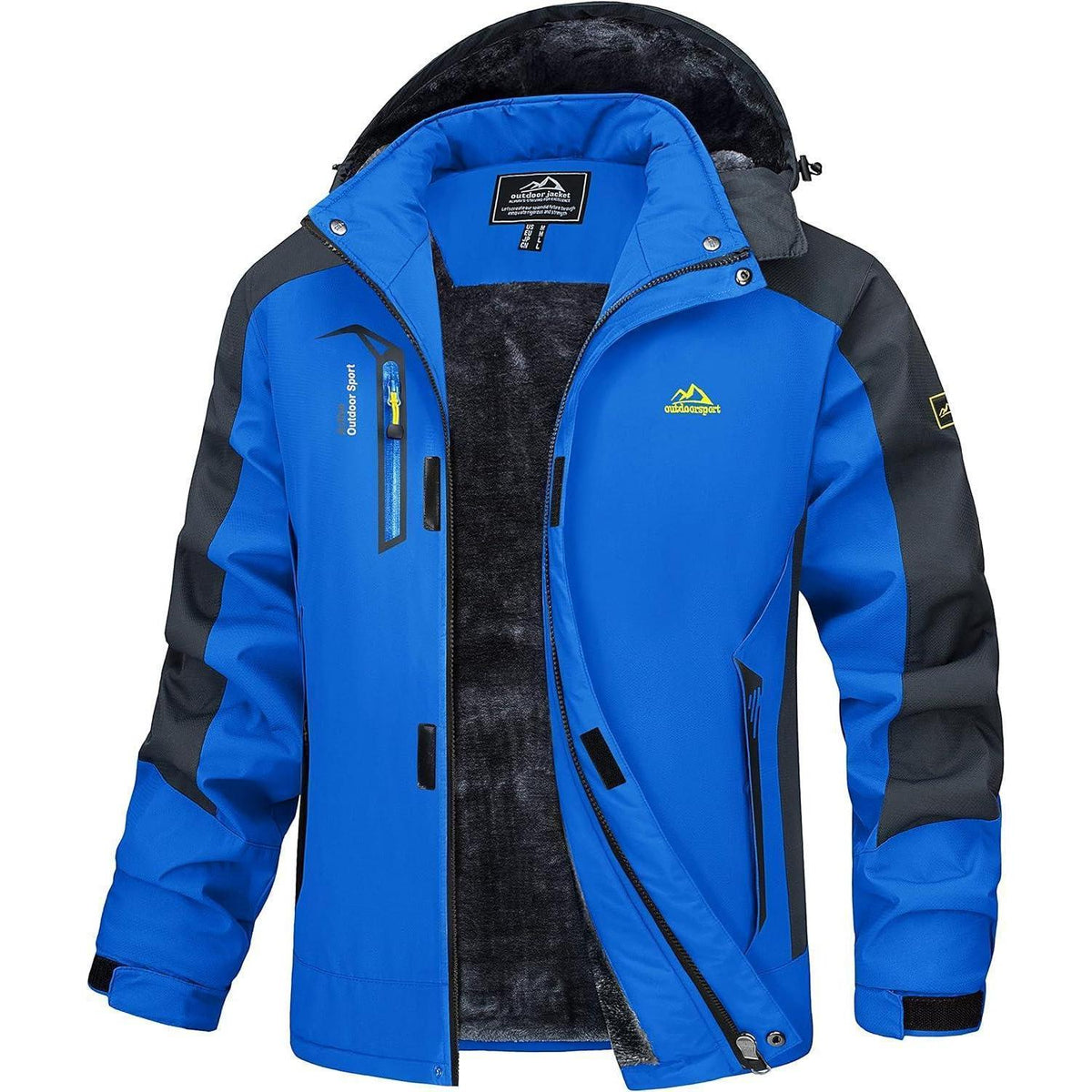 Herren Winterjacke Warm Gefüttert Wasserdicht Skijacke Blau M