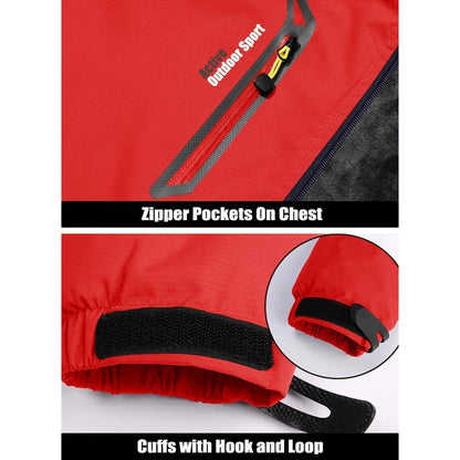 Warme Herren Winterjacke mit abnehmbarer Kapuze Rot M