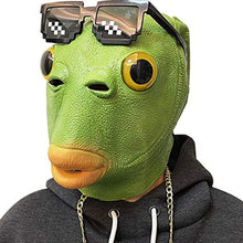 molezu Halloween Fisch Maske Latex Party Tier Animal Grün