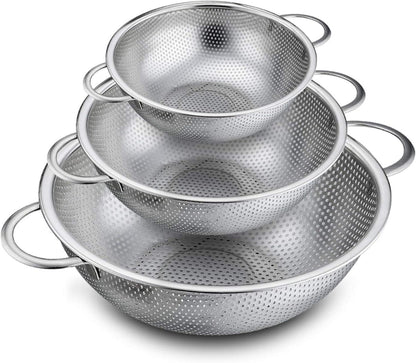 Edelstahl Sieb Set Micro-Perforierte Griffe Spülmaschinenfest