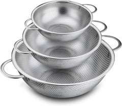 Edelstahl Sieb Set Micro-Perforierte Griffe Spülmaschinenfest
