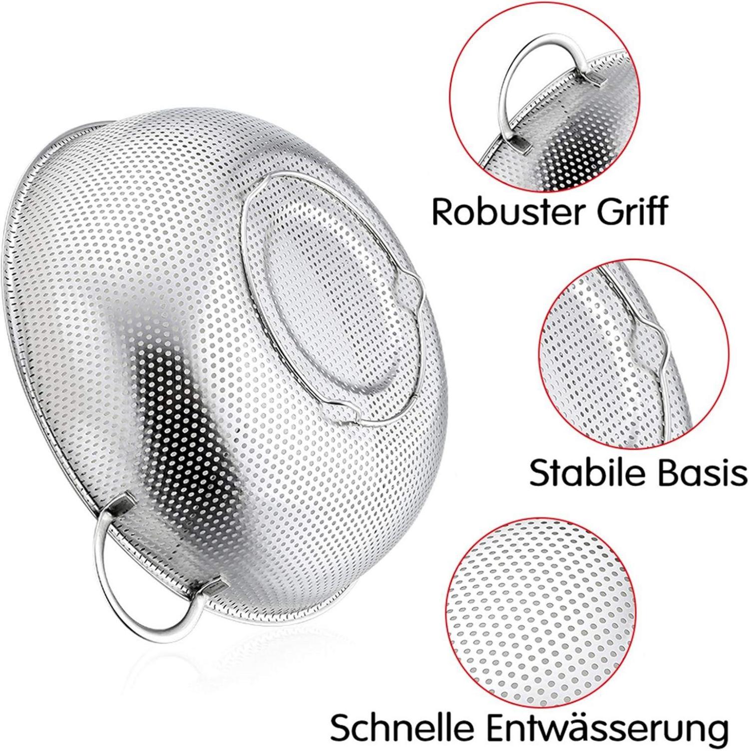 Edelstahl Sieb Set Micro-Perforierte Griffe Spülmaschinenfest